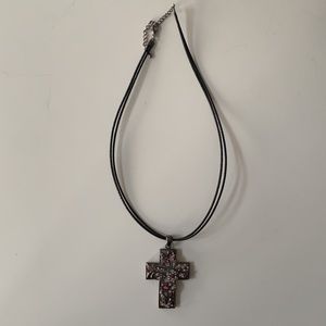 PURPLE CROSS NECKLACE